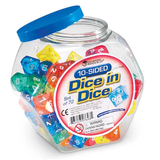 10-Sided Dice in Dice, Set of 72
